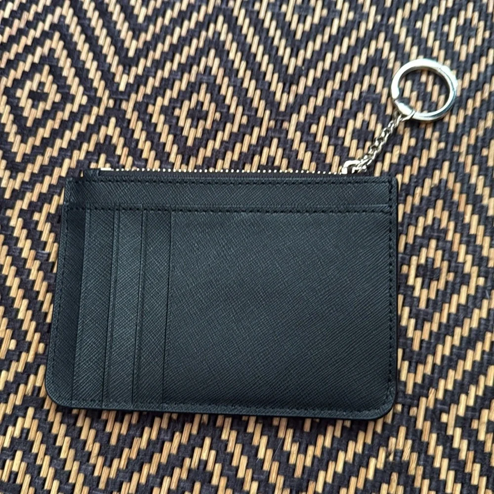 Kate Spade saffiano leather Zip cardholder coin Pouch Key Ring wallet bag charm